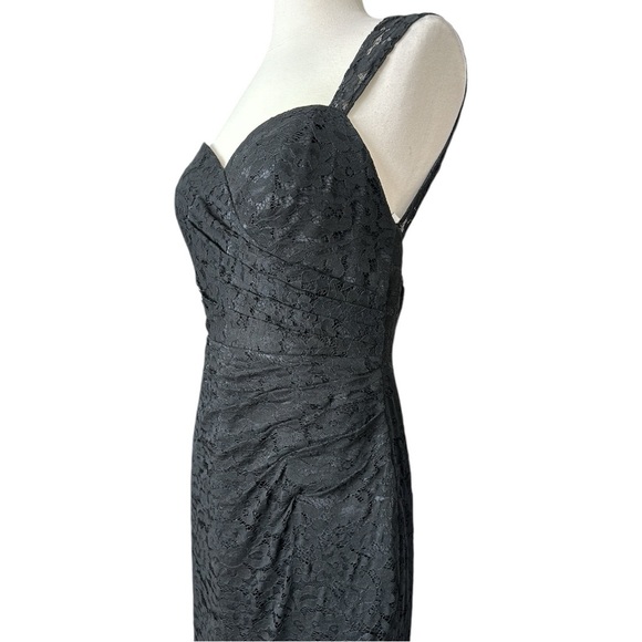 CHRISTINA WU Black Lace Gown Sweetheart Neck Glam Mermaid Occasion Size 12 - Picture 12 of 15
